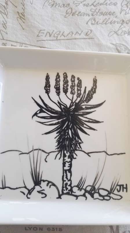 Original Small Hand Painted Plates - Windmill, Alwyn, Farm House