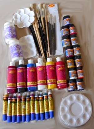 DALA Bulk Fabric Paint Set 2 - Fabric Paint, Sun Paint, Liners, Extender, Brushes & Palettes