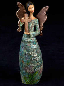 ANGEL WITH CROSS - ORNAMENT (30cm high)