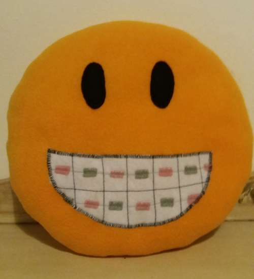 Emoji Pillow - Smiley with Braces