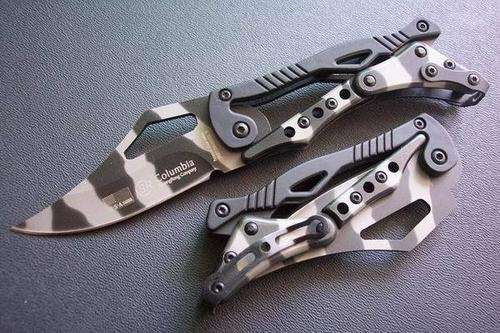 DESERT EAGLE SR Columbia Camo Leverage Folding Knife Tool