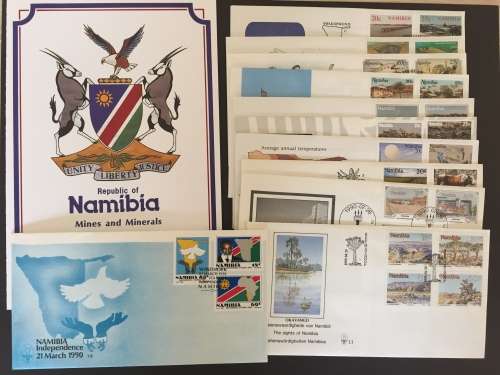 Namibia Odd Lot FDC set 1.0 to 1.12 (13 Covers) - BARGAIN Price is for all the FDC's together