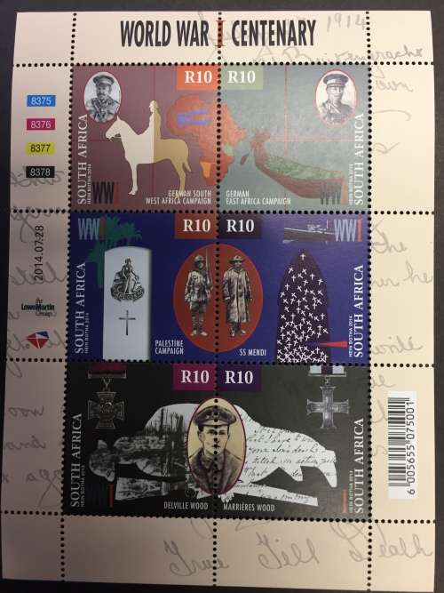 RSA Mint Stamps - 2014 World War 1 Centenary