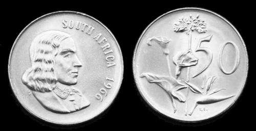 1966 50c South African coin