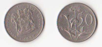 1990 50c South African coin