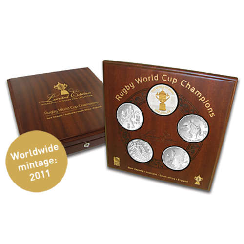***2011 Rugby World Cup Champions Silver Proof Coin Set***