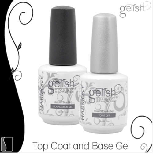 Gelish 15ml Base & Top Coat Foundation Gel SET Harmony Nail Salon UV Manicure Polish Soak Off