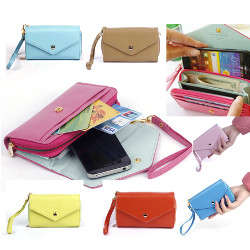 IN STOCK - 2 in 1 Phone Pouch Case And Wallet Purse - Chocolate Brown/Caramel