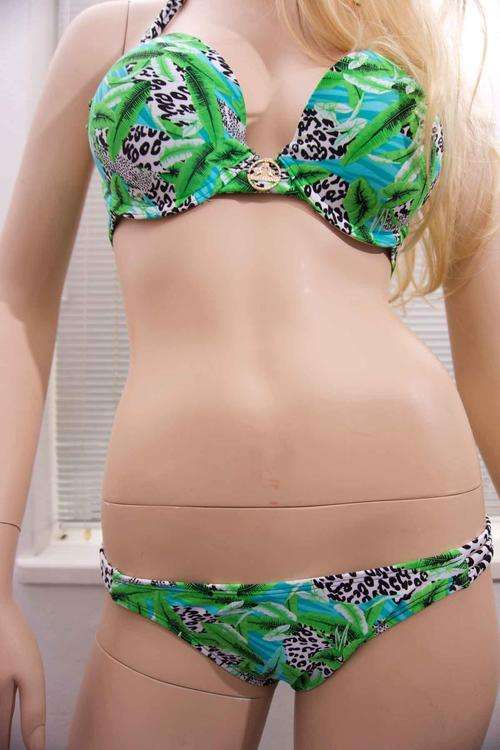 *In Stock* Sexy Push Up Bikini Swimwear Green Leopard Leaf Pattern SIZE M (size 10)
