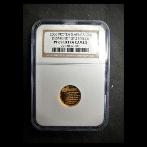 2006 Protea S.Africa G5R Desmond Tutu Speech PF 69 Ultra Cameo