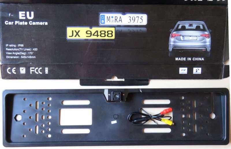 VEHICLE REAR-VIEW NUMBER-PLATE INTEGRAL CAMERA + 4.3 inch MONITOR + Cabling