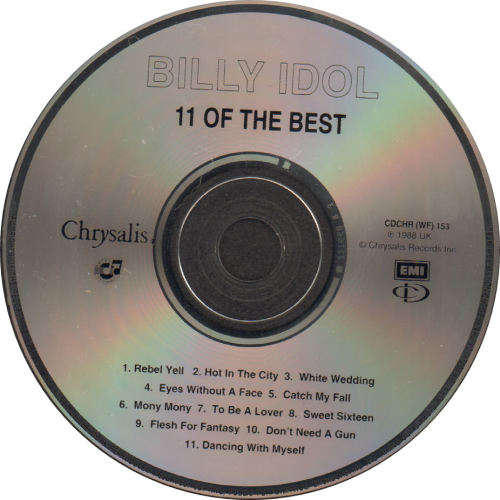 BILLY IDOL - 11 Of The Best - South African CD With Alternative Cover - CDCHR(WF)153