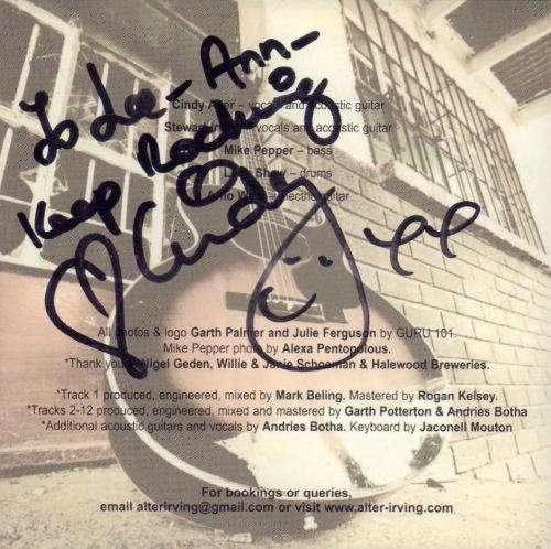 ALTER IRVING (Cindy Alter/Stewart Irving) - Chained To The Wind - Autographed South African CD
