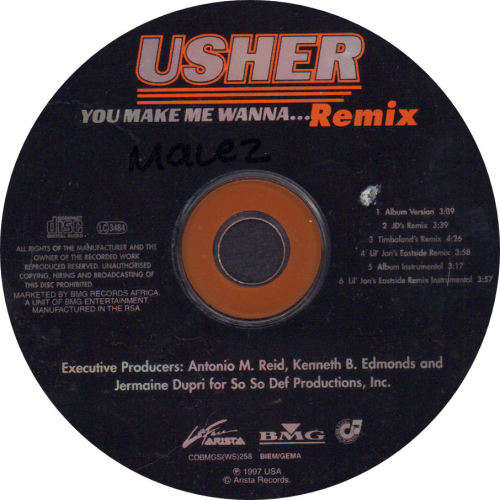 USHER RAYMOND - You Make Me Wanna... - South African CD Single - CDBMGS(WS)258