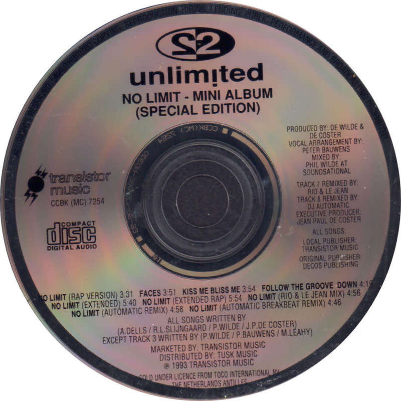 2 UNLIMITED - No Limit Mini Album - Special Edition - South African CD - CCBK(MC)7254
