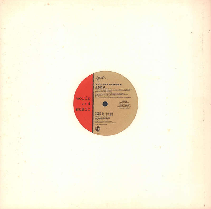 VIOLENT FEMMES - 3 On 3 - Import Interview/Music Promo Vinyl Album