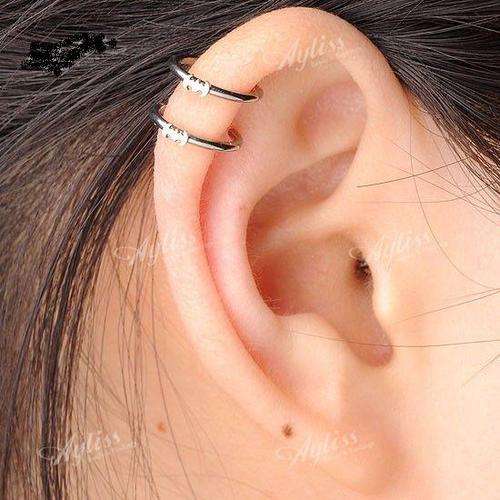 1 x Silver Batman double earing , no piercing needed ...Hott Deal