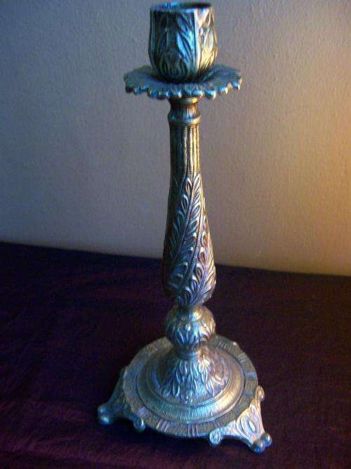 BEAUTIFUL LARGE SOLID BRASS CANDLEHOLDER MADE IN ISRAEL