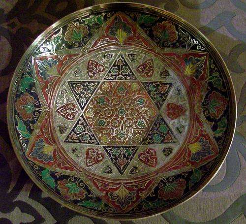 *** A STUNNING & LARGE PAINTED BRASS BOWL ***