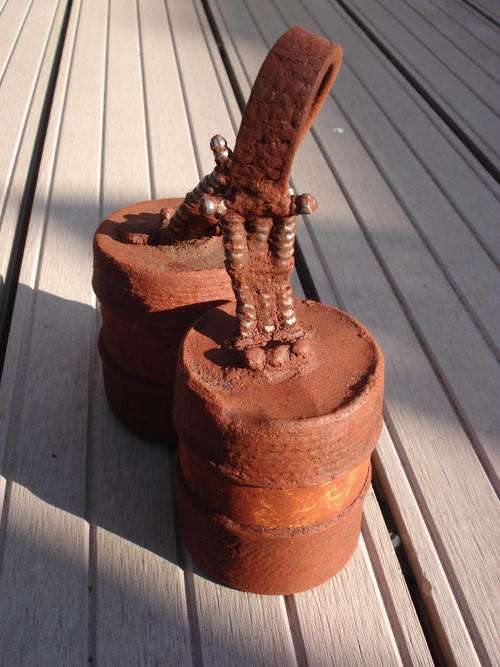 Himba woman Horn Ochre boxes Metal beads Namibia German South west Africa