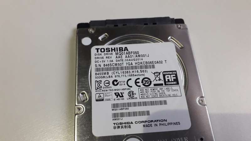 Toshiba Notebook 2.5 inch Hard Drive - 500GB