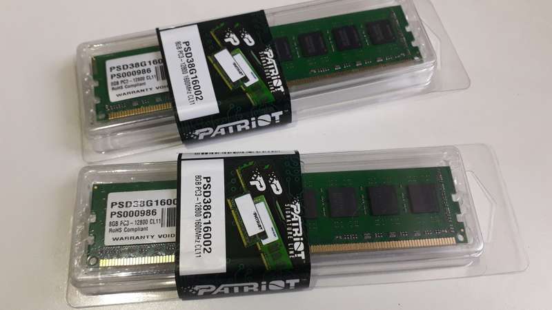 Patriot 8GB DDR3 1600MHz Desktop RAM (x2)