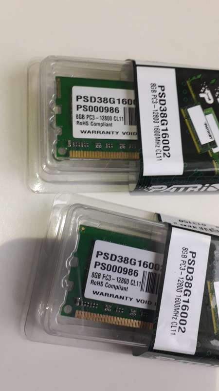 Patriot 8GB DDR3 1600MHz Desktop RAM (x2)