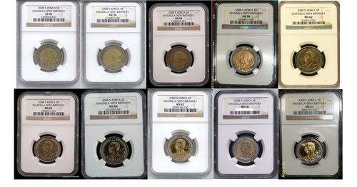 **GREAT STARTER SET**10 NGC graded 2008 Mandela 90th birthday coins (Bid per coin)