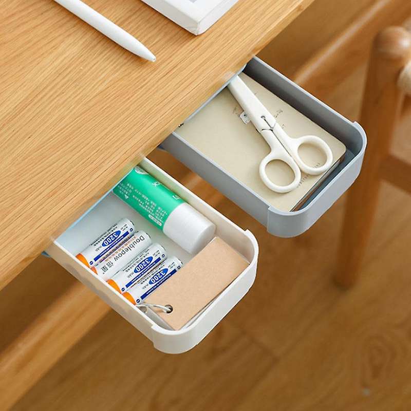 Hidden Holder / Desk Organizer / Memo Pen Stationery Storage Box Case Desk Drawer
