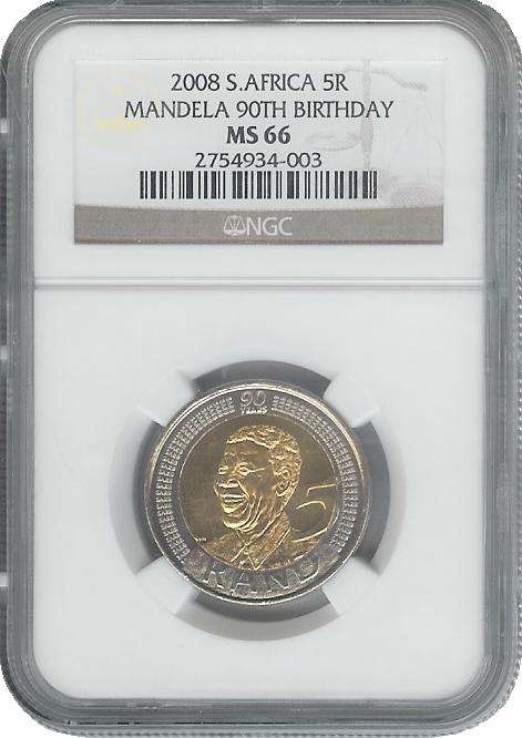 Mandela Birthday coin ms 66