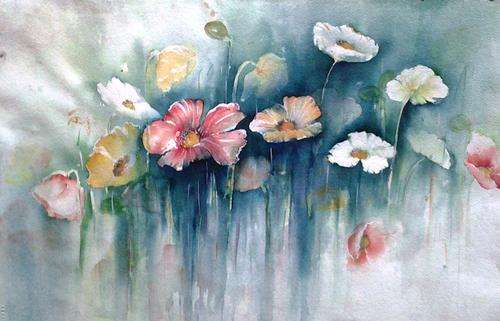 Watercolour poppies