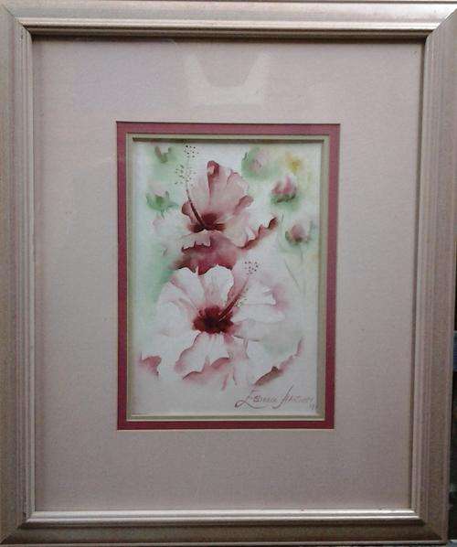 Hibiscus - Watercolour  460 x 560 with frame