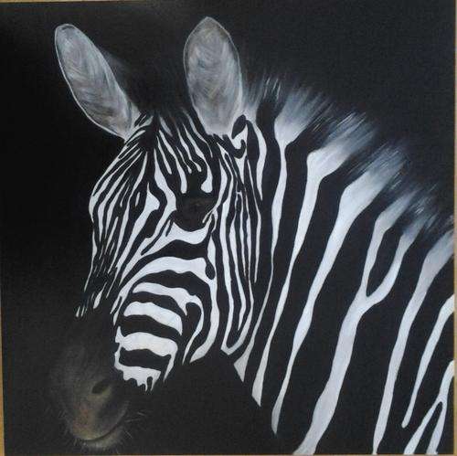 Zebra in oil - 450 x 450