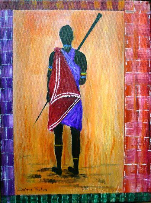 ORIGINAL PAINTING BY DALENE VICTOR - MASAI MAN