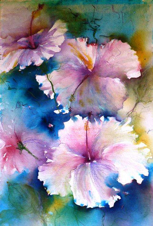 ORIGINAL PAINTING BY DALENE VICTOR - EXQUISITE HIBISCUS