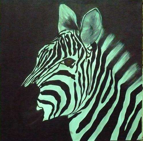 ZEBRA - ORIGINAL ACRYLIC  BY DALENE VICTOR -  LARGE 500 X 500