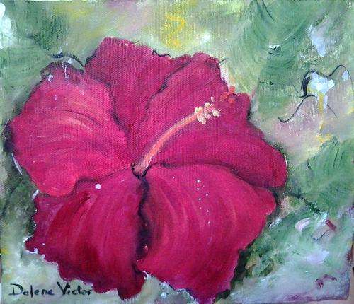 Red Hibiscus  2 --  210mm x 240mm
