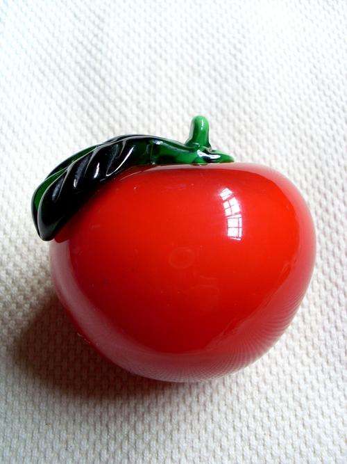 Glass Fruits  Red Apple Paperweight "02"