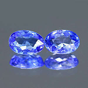 0.40 Ct. Pair of Clean Oval Natural Gem Violet Blue Tanzanite  STUNNING STONES!!!!!