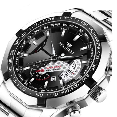 FNGEEN Quartz Watch - Stainless Steel strap/Blue face