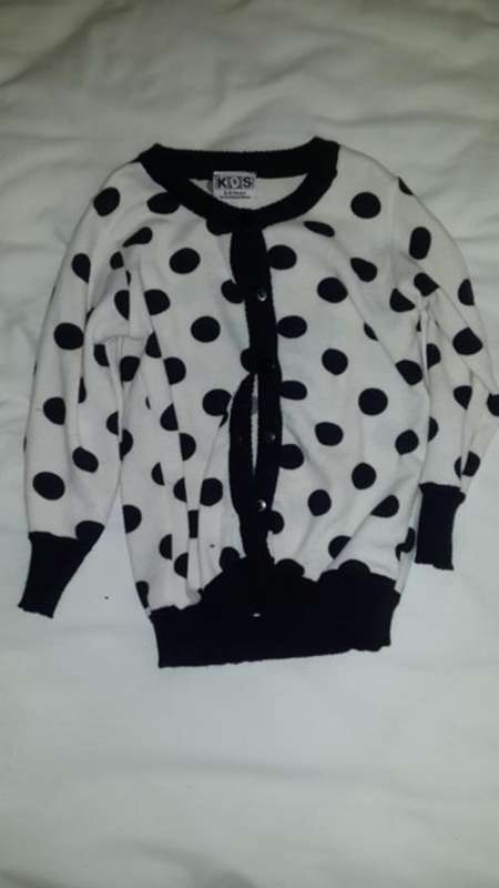 Cream with black dots cardigan 3-4 yrs
