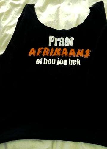 XMAS SALE!!! T Shirt Tote Bags: Black Praat Afrikaans