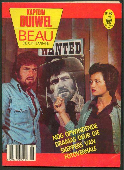 KAPTEIN DUIWEL / BEAU DIE ONTEMBARE No. 15 (Swart en Wit Fotoverhale; Later '70's, Begin 80's)