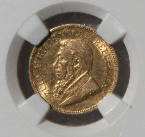 1892 PAUL KRUGER DOUBLE SHAFT GOLD 1/2 POND