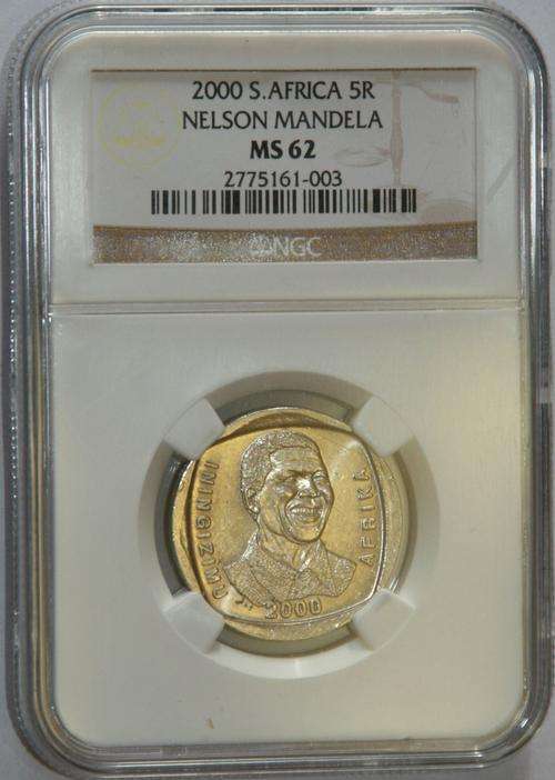 2000 Nelson Mandela R5 ( NGC Graded MS62 )