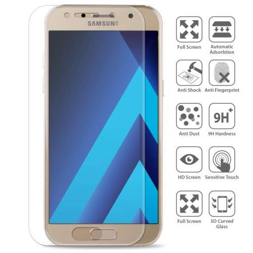 3D Curved Full Cover Tempered Glass Screen Protector For Samsung Galaxy A5 2017 , Local Stock.