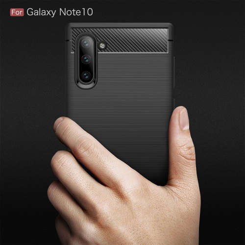 Carbon Fibre Silicone Gel Case Cover For Samsung Galaxy Note10