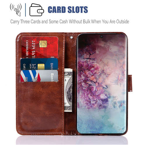 Vintage faux leather wallet Flip case for Samsung A12