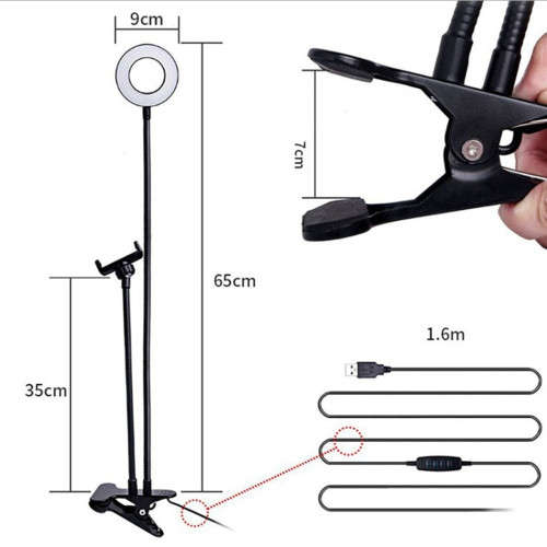 Multipurpose Selfie Ring Light with Lazy Bracket for Live Stream/Make up
