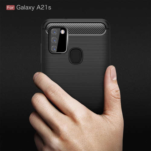 Carbon fiber shockproof Drawing Tec Armor case for for Samsung A21s